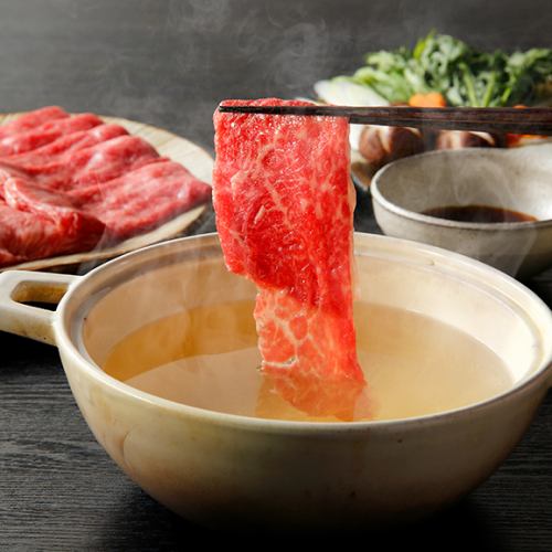 厳選上州肉＆群馬野菜『しゃぶしゃぶorすき焼き食べ放題コース』7品2.5時間飲み放題4950円