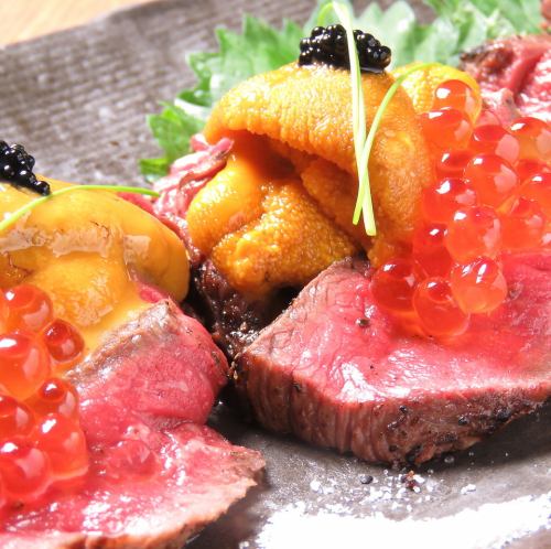 "Luxurious! Mountain beef topped with white liver confit!" 8 dishes + all-you-can-drink course 6500 yen ⇒ 6000 yen (tax included)