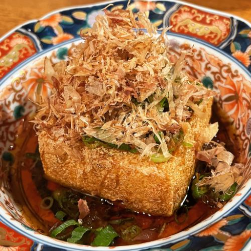 出来たての厚揚げ　醤油orポンズ