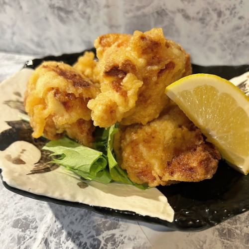 若鶏のカラアゲ／揚げナスおかかポンズ　各