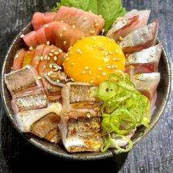 Seafood Yukhoe Rice Bowl / Charcoal Grilled Wagyu Beef Rice Bowl - Egg Yolk on Top - Each