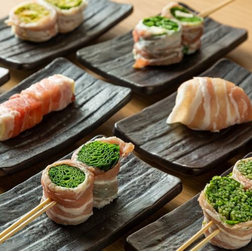 一新名物！！ やさい豚巻き串
