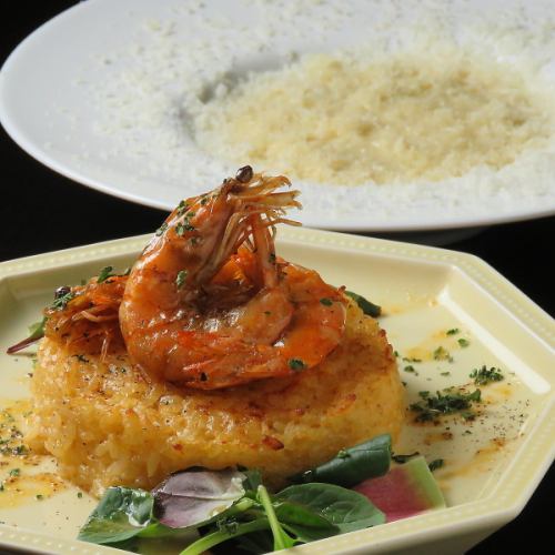 Rich baked shrimp risotto