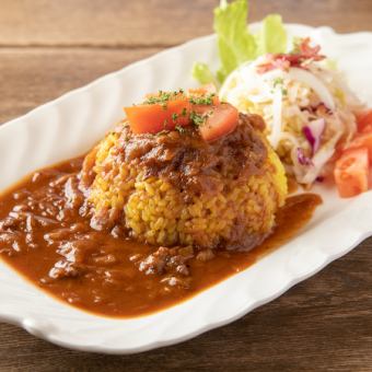 ≪Lunch set≫ドリンクが付いたハヤシライスセット