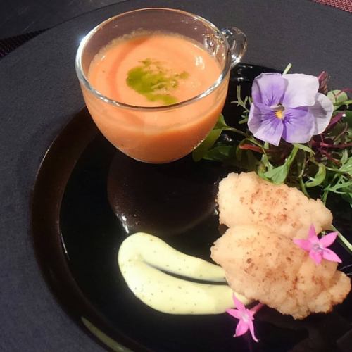 プレミアWメインムランチ（魚介類のグリルと仔牛舌の柔らか煮赤ワインソース）(土日祝日もご利用頂けます)