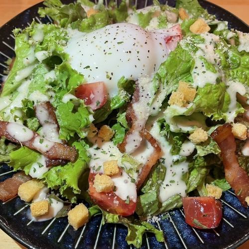 Warm ball Caesar salad