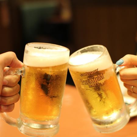 Recommended for parties! 2 hours of all-you-can-drink beer included ★ Yakitori & Hakata Motsunabe included [Genkiya Course] 5,000 yen (tax included)