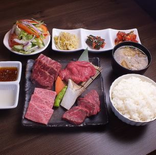 Assortment of four types of Japanese black beef