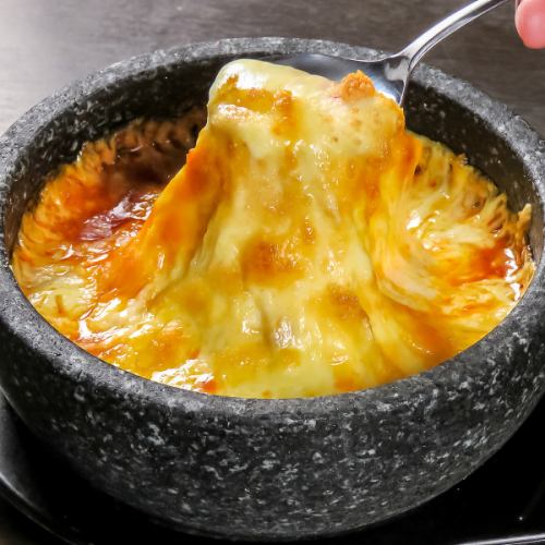 Roasted melty cheese in the oven