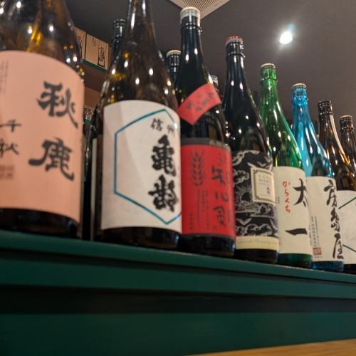 We carefully select local sake from all over Japan