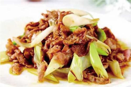 Stir-fried rami meat with green onions