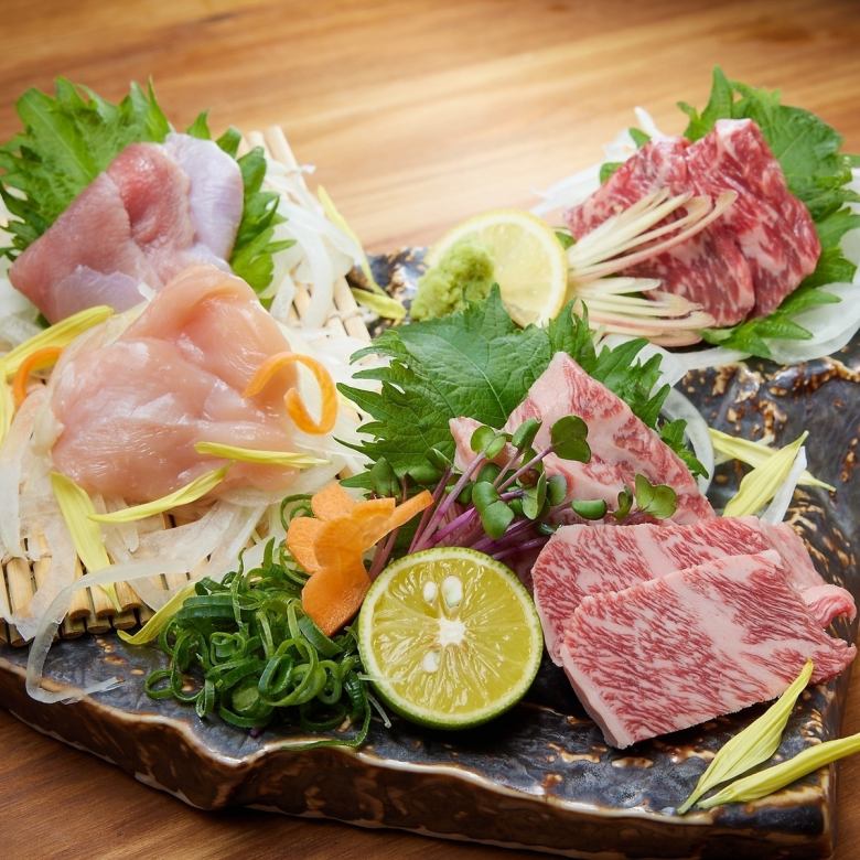 Specialty meat sashimi platter