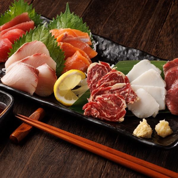★大人気★鮮魚と馬肉の食べ比べ～6点盛り～