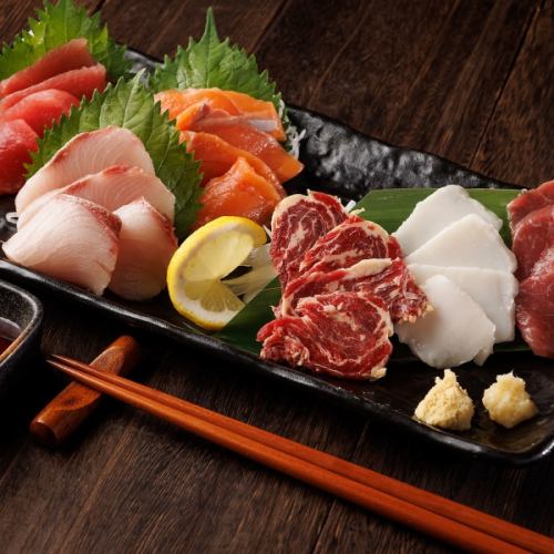 ★大人気★鮮魚と馬肉の食べ比べ~6点盛り~