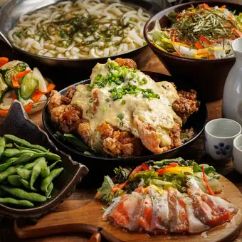 【日~木限定】2時間飲み放題付!ボリューム満点のチキン南蛮が味わえる宴会コース