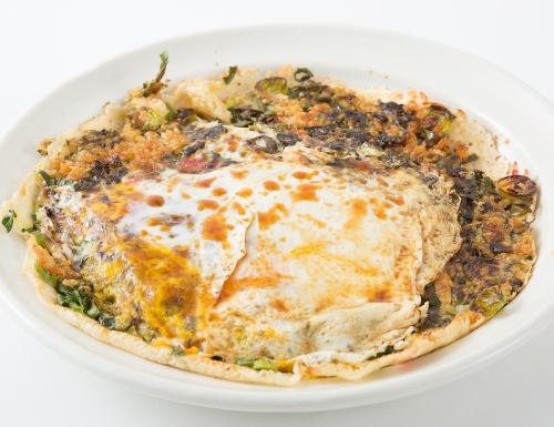 ブタキムチの入ったねぎ焼