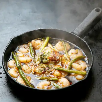 Shrimp with anchovy sauce