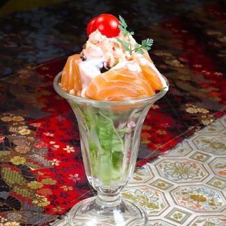 Salmon and Spicy Pollack Roe Cream Parfait