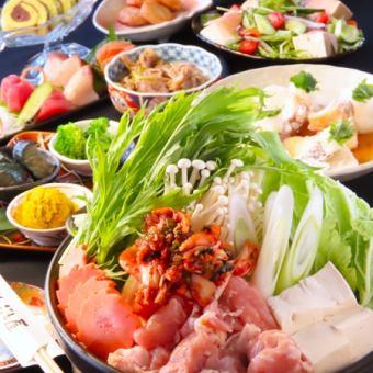 【僅限一月和二月】平日接受25人以上團體的私人預訂!雞肉泡菜醬油火鍋套餐,3,980日圓(含稅),含120分鐘暢飲。