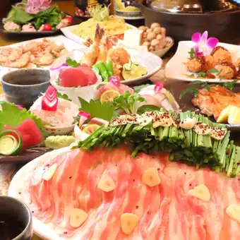 [November & December Only] Sangen Pork Stamina Hot Pot Course with Crab, Pufferfish, Oysters, and Sweet Shrimp! 5,000 yen (tax included) ★ 120-minute all-you-can-drink included