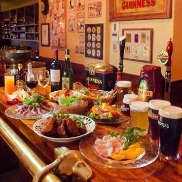 【女子会コース】名物スペアリブ/アヒージョ/デザート等全6品.樽生エビス等60種2H飲放題★5500円