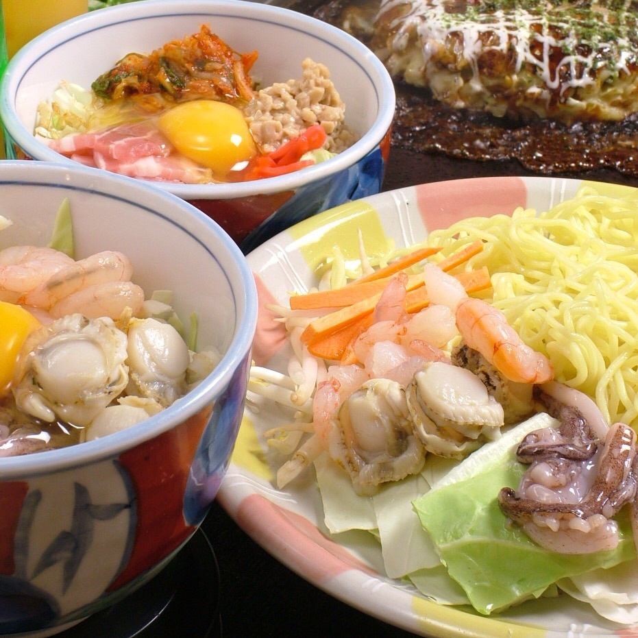 All-you-can-eat okonomiyaki · Monja! Women 1300 yen / men 1500 yen ~