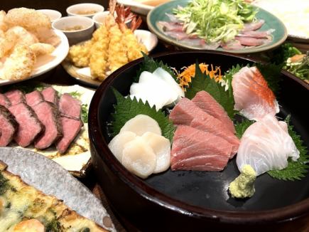 【6,000円】花鳥風月コース◆生本鮪入り刺身5点盛りや、寒鰤しゃぶなど全9品