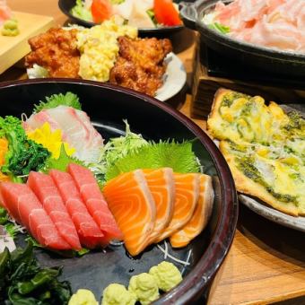 【4,000円】お手軽コース◆刺身3点盛りや、赤酢使用のねぎとろ巻きなど全6品