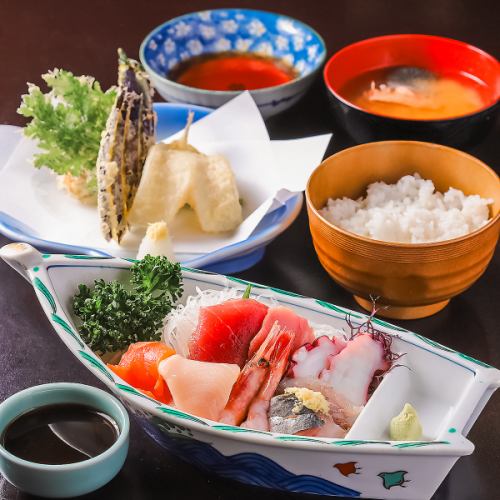 刺身盛合せ・ミニ天ぷら