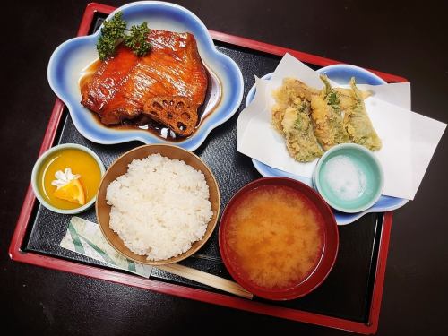 キンメ煮・桜鯛梅しそ天ぷら
