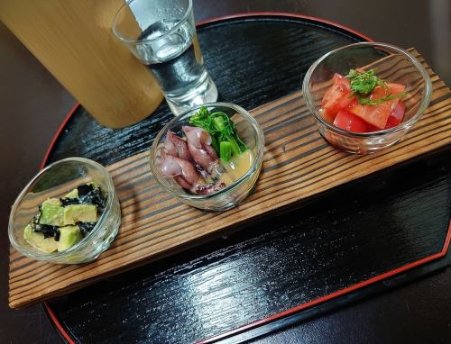 ちょこっとおつまみサラダ三種