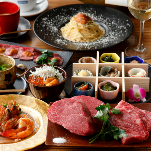 [Sea urchin & meat course] 8 dishes, 7500 yen