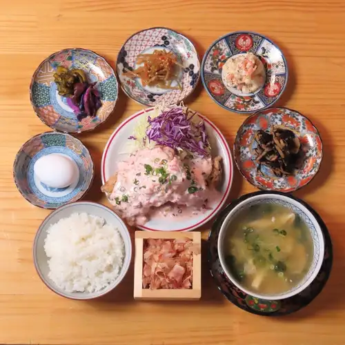 自家製柴漬けタルタル唐揚げ定食