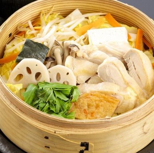 鶏と彩り野菜のせいろ蒸し