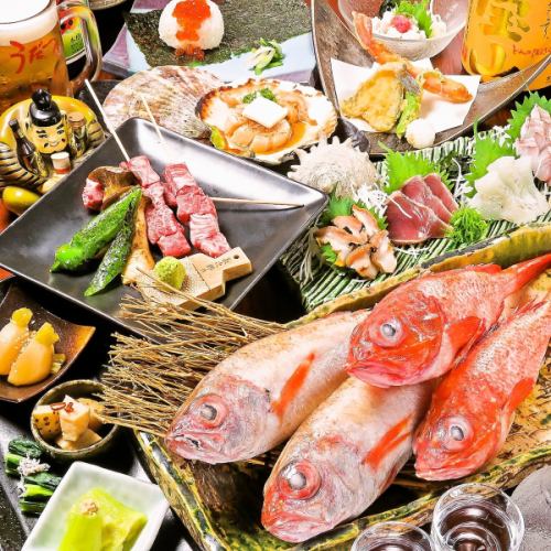 きんき・和牛等豪華食材の北海道コース〈全10品〉【2。5時間飲み放付】