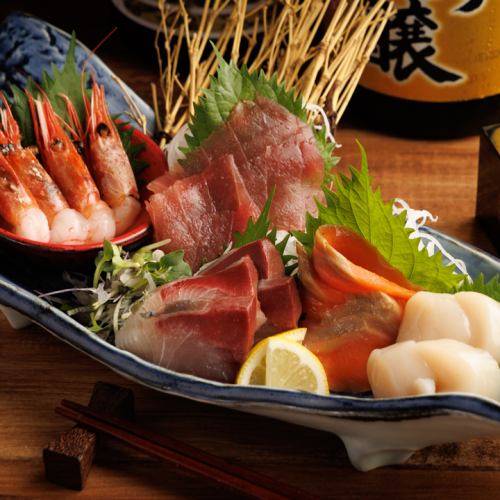 雲丹醤油で味わう！本日の鮮魚5点盛り