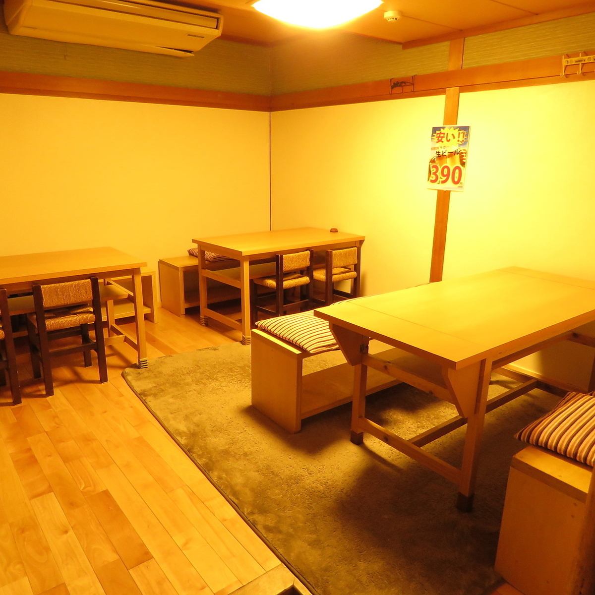 Up to 16 people are OK! Relax in a private table room with a warm atmosphere ♪