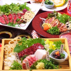 No. 1 in popularity! Kumamoto Satisfied Course [Includes the finest horse sashimi & red beef steak] Total of 9 dishes + [all you can drink] 6,600 yen ⇒ 6,000 yen