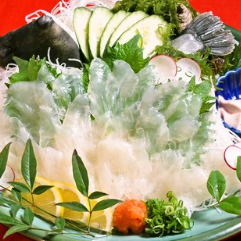 【豪華！笑天草生魚片拼盤】8道菜+【無限暢飲】7,000日圓（含稅）