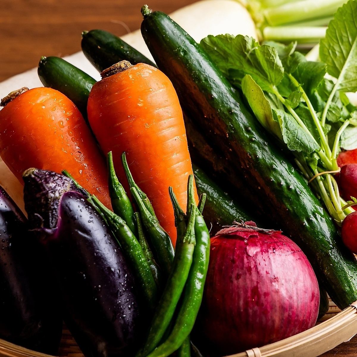 Fresh vegetables purchased daily, cooked simply