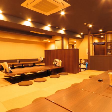 Suitable for up to 40 people! The horigotatsu tatami room is perfect for parties with a large number of people! New banquet plans are also available! Enjoy fresh ingredients in a spacious tatami room.