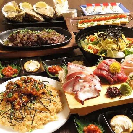 【夏の厳選コース】7000円3時間プレミアムコース!鮮魚7点盛にイクラ付き&極上生牡蠣付き