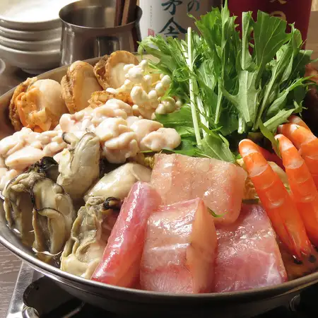 【豪華生蠔盛宴套餐】【痛風火鍋】【含生蠔】7種新鮮魚類拼盤及大學生蠔,3小時暢飲,僅需7000日元