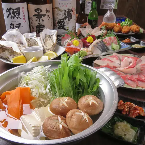 【ブリしゃぶ付き至福コース】【ブリしゃぶ】【本マグロ入り鮮魚盛り】飲み放題3時間付き6000円