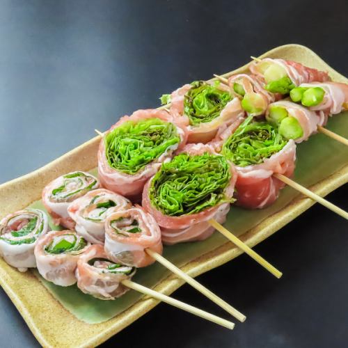 豚バラしそ巻き/アスパラ巻き/レタス巻き