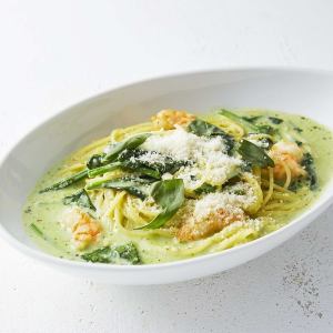 [Cream] Shrimp and spinach with basil cream