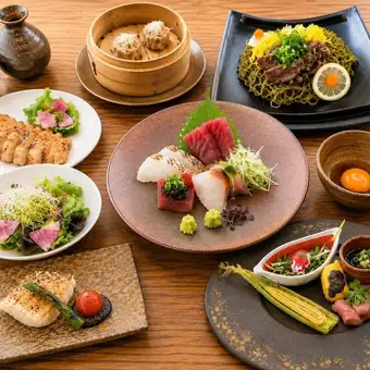 【彩コース2時間飲み放題付き】季節の食材と和牛時雨煮の瓦蕎麦をお楽しみ頂けるコース(全7皿)