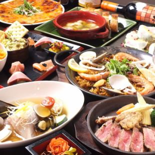 [各種宴會] 包含兩項豪華免費優惠♪主打肉類和魚類，平日3小時無限暢飲♪12道菜品5,000日元！