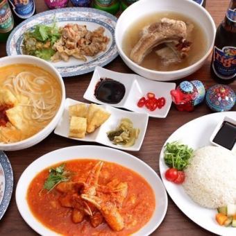 All-you-can-drink for 2.5 hours including 7 dishes including Singapore laksa hotpot and desserts♪ 5,500 yen