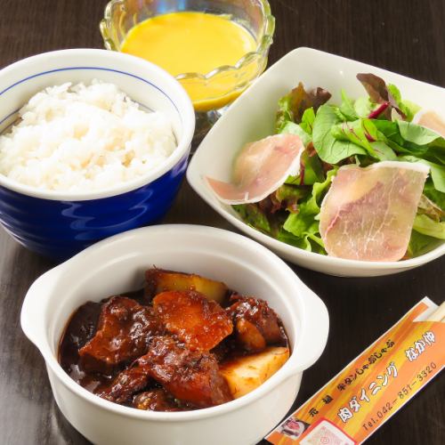 『ランチ・ディナー』牛タンシチューハンバーグセット